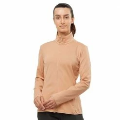 Budget 💯 Salomon Essential Lightwarm Full Zip Womens Midlayer Jacket Sirocco 😀 -Hot Sale Salomon Shop LC1358200 XL 5