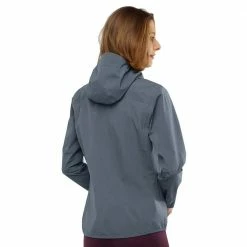 Deals ✔️ Salomon Outline Womens Waterproof Jacket Ebony 🧨 -Hot Sale Salomon Shop LC1385300 L 2