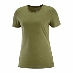 Promo ❤️ Salomon Comet Womens Short Sleeve Lightweight T-Shirt Martini Olive/Heather ✨ -Hot Sale Salomon Shop LC1485600 S 1