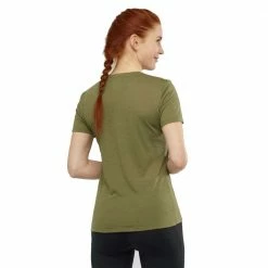 Promo ❤️ Salomon Comet Womens Short Sleeve Lightweight T-Shirt Martini Olive/Heather ✨ -Hot Sale Salomon Shop LC1485600 S 3