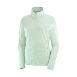 Best Sale ⭐ Salomon Outrack Full Zip Mid Womens Lightweight Fleece Jacket Opal Blue ✔️