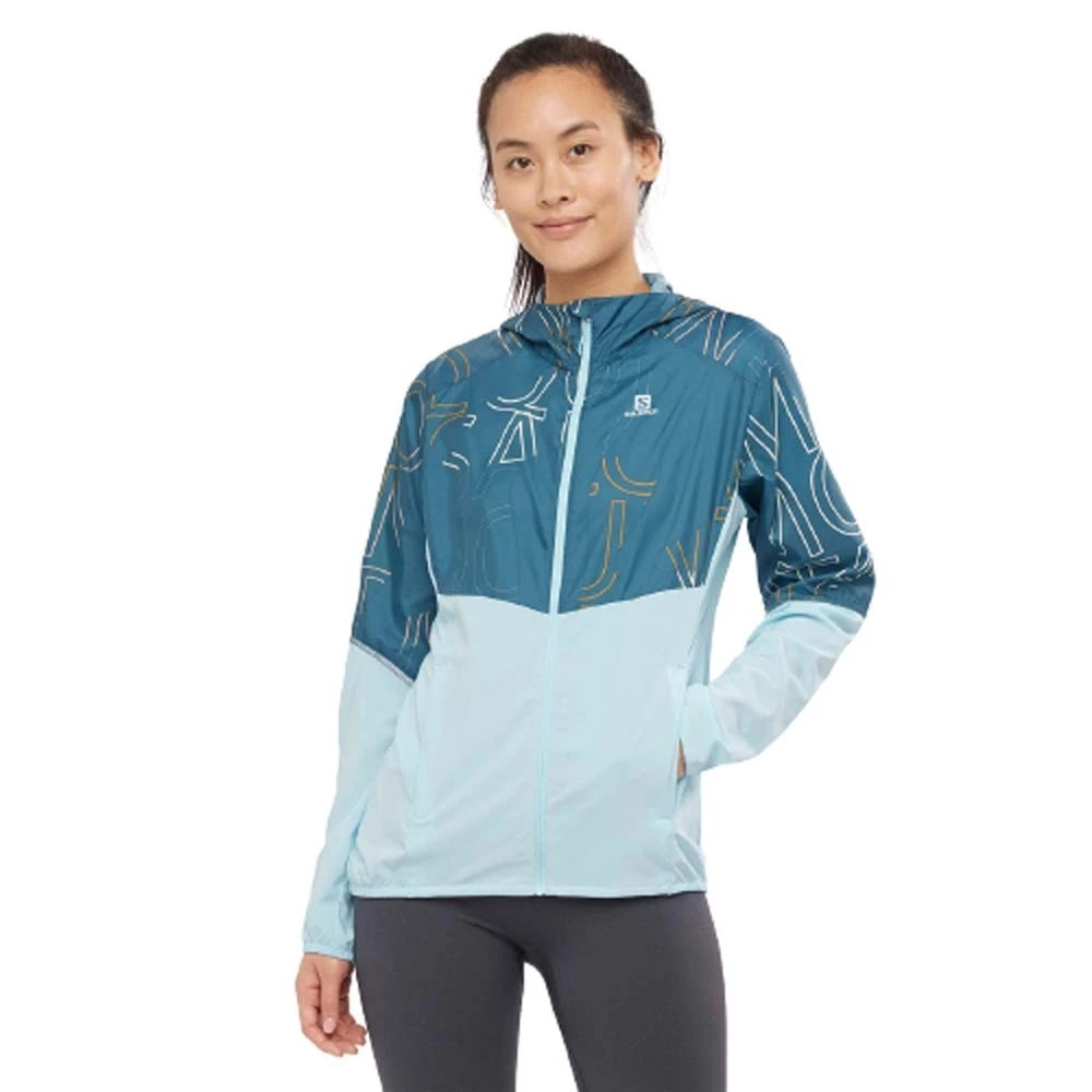 New π₯ Salomon Agile FZ Womens Running Hoodie Mallard Blue/AO/Cristal π 5 New π₯ Salomon Agile FZ Womens Running Hoodie Mallard Blue/AO/Cristal π - Image 5