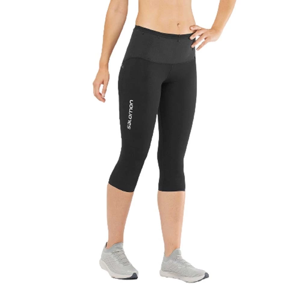 Outlet ❤️ Salomon S/Lab NSO Mid 3/4 Womens Running Tights Black 😉 2 Outlet ❤️ Salomon S/Lab NSO Mid 3/4 Womens Running Tights Black 😉 - Image 2