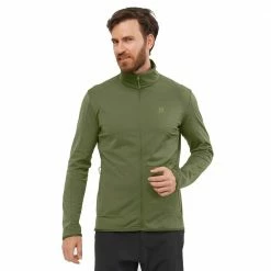 Best reviews of 🛒 Salomon Outrack Full Zip Mid Mens Lightweight Fleece Jacket Olive Night ⭐ -Hot Sale Salomon Shop LC1541800 S 1