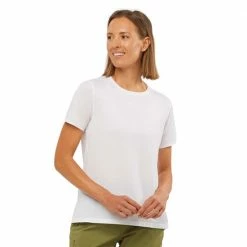 Hot Sale 😉 Salomon Essential Womens Short Sleeve Lightweight T-Shirt White 🔥 -Hot Sale Salomon Shop LC1547100 L 2