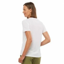 Hot Sale 😉 Salomon Essential Womens Short Sleeve Lightweight T-Shirt White 🔥 -Hot Sale Salomon Shop LC1547100 L 4