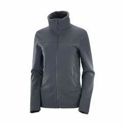 Flash Sale ✨ Salomon Essential Cosy Fleece Full Zip Womens Jacket Mallard Blue ✔️ -Hot Sale Salomon Shop LC1565000 L