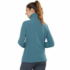 Flash Sale ✨ Salomon Essential Cosy Fleece Full Zip Womens Jacket Mallard Blue ✔️ -Hot Sale Salomon Shop LC1565000 L 3