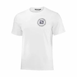 Promo 🛒 Salomon Outrack Blend Short Sleeve Mens Tee White 🔔
