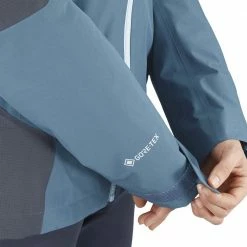 Cheapest ⌛ Salomon Outline Goretex Hybrid Womens Waterproof Jacket Ebony/Mallard Blue 🎁 -Hot Sale Salomon Shop LC1597100 L 7