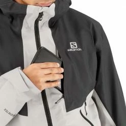Coupon ✔️ Salomon Outline Goretex Hybrid Mens Waterproof Jacket Black/Wrought Iron 😀 12 Coupon ✔️ Salomon Outline Goretex Hybrid Mens Waterproof Jacket Black/Wrought Iron 😀 -Hot Sale Salomon Shop LC1598200 L 3