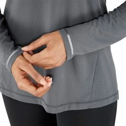 Hot Sale 🔥 Salomon Agile LS Womens Running Tee EBONY / BLACK 🔔 -Hot Sale Salomon Shop LC1607800 L 3