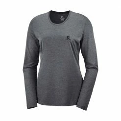 Hot Sale 🔥 Salomon Agile LS Womens Running Tee EBONY / BLACK 🔔 -Hot Sale Salomon Shop LC1607800 L 7