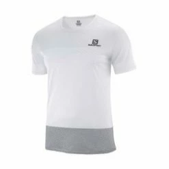 Flash Sale ❤️ Salomon Sense Mens Running Tee White/Black/Alloy ✨ -Hot Sale Salomon Shop LC1613400 L 8