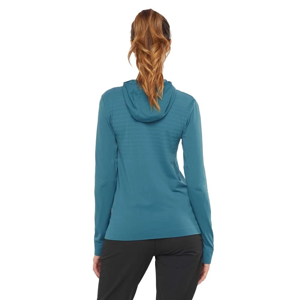 Hot Sale 𧨠Salomon Essential Seamless Womens Performance Hoodie Black/Ebony ⨠6 Hot Sale 𧨠Salomon Essential Seamless Womens Performance Hoodie Black/Ebony ⨠- Image 6